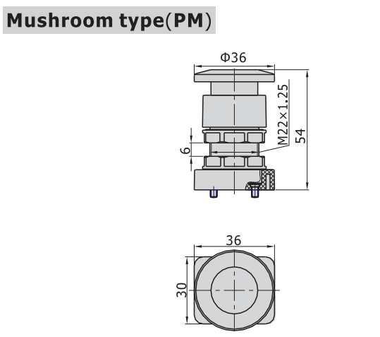 M3PM11006GT AIRTAC MANUAL VALVES, M3 SERIES MUSHROOM TYPE 3 WAY 2 POSITION N.C, 1/8" NPT PORTS GREEN BUTTON